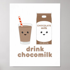Drink chocomelk - Kawaii ontwerp Poster