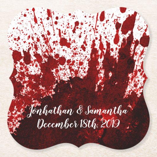 Drink Coasters Bloed Splatter Vampier Gothic Horro Kartonnen Onderzetters (Voorkant)