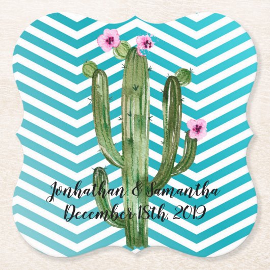 Drink Coasters Boho Cactussen Cactus Succulent Boh Kartonnen Onderzetters (Voorkant)