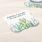 Drink Coasters Boho Llama Bohemian Cacti Woestijn  Kartonnen Onderzetters (Gekanteld)