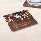 Drink Coasters Cotton Branch op Donkere Hout Stem Kartonnen Onderzetters (Schuin)