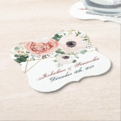 Drink Coasters Geometric Garden Roos Anemone Rusti Kartonnen Onderzetters (Gekanteld)