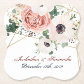 Drink Coasters Geometric Garden Roos Anemone Rusti Kartonnen Onderzetters (Voorkant)