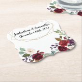 Drink Coasters Geometrisch Wit Rozen Goud Geometri Kartonnen Onderzetters (Gekanteld)