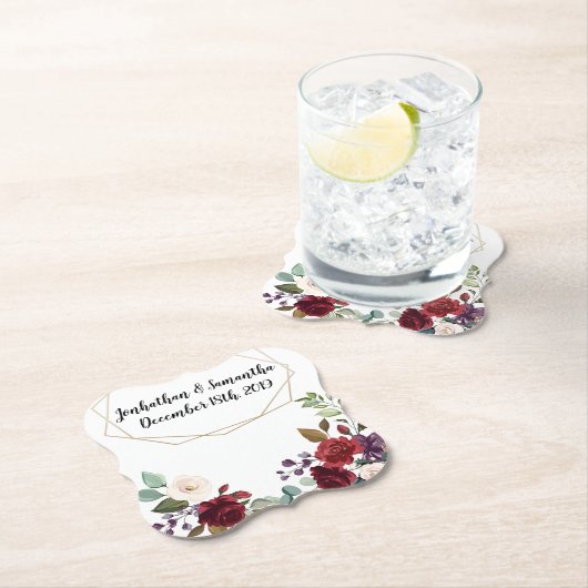 Drink Coasters Geometrisch Wit Rozen Goud Geometri Kartonnen Onderzetters (Insitu)