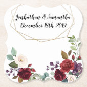 Drink Coasters Geometrisch Wit Rozen Goud Geometri Kartonnen Onderzetters (Voorkant)