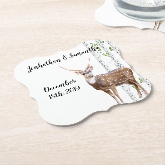 Drink Coasters Geometrische Herten Doe Woodland Bu Kartonnen Onderzetters (Gekanteld)