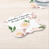Drink Coasters Geometrische Witte Bloemen op W Kartonnen Onderzetters (Gekanteld)