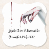 Drink Coasters Geometrische zombie bloed druppel v Kartonnen Onderzetters (Voorkant)