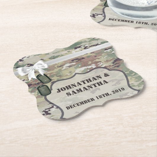 Drink Coasters Leger OCP Camo Uniform Camoflauge Kartonnen Onderzetters (Gekanteld)