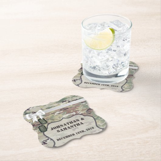 Drink Coasters Leger OCP Camo Uniform Camoflauge Kartonnen Onderzetters (Insitu)