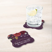 Drink Coasters Plum Paarse Rozen Goud Geometrisch  Kartonnen Onderzetters (Insitu)