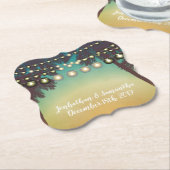 Drink Coasters Strand Sunset Palm Trees String Lig Kartonnen Onderzetters (Gekanteld)