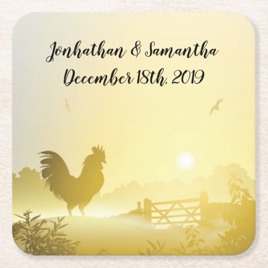 Drink Coasters Sunny Morning Boerderij Landelijk R Kartonnen Onderzetters (Voorkant)