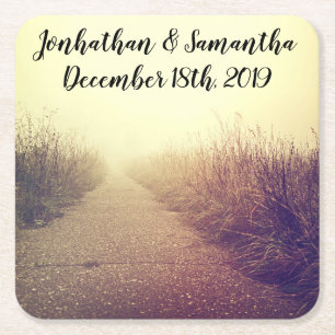 Drink Coasters Sunrise Pathway Walkway Path Side W Kartonnen Onderzetters