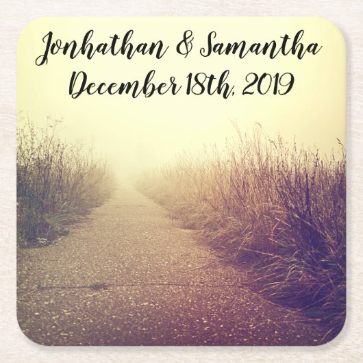 Drink Coasters Sunrise Pathway Walkway Path Side W Kartonnen Onderzetters (Voorkant)