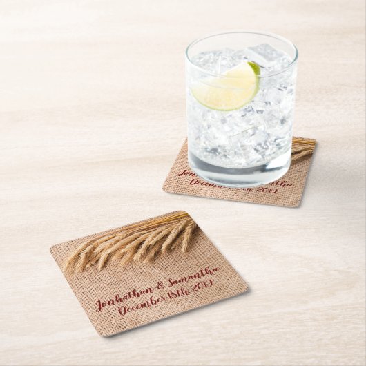 Drink Coasters Tarwe op Burlap Sack Country Rustic Kartonnen Onderzetters (Insitu)