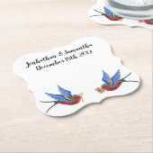 Drink Coasters Traditional Bird Tattoo Sparrow Bir Kartonnen Onderzetters (Gekanteld)