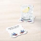 Drink Coasters Traditional Bird Tattoo Sparrow Bir Kartonnen Onderzetters (Insitu)