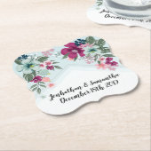 Drink Coasters Tropische Bloem op Blue Ombre Kartonnen Onderzetters (Gekanteld)