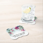 Drink Coasters Tropische Bloem op Blue Ombre Kartonnen Onderzetters (Insitu)