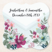 Drink Coasters Tropische Bloem op Blue Ombre Kartonnen Onderzetters (Voorkant)