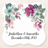 Drink Coasters Tropische Bloem op Wit Kartonnen Onderzetters (Voorkant)