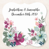 Drink Coasters Tropische Bloem op Wit Kartonnen Onderzetters (Voorkant)