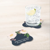 Drink Coasters Witte Bloemen op Donkerblauw Kartonnen Onderzetters (Insitu)