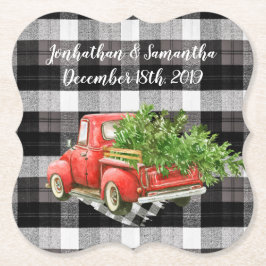 Drink Coasters XMAS Truck Buffalo met kerstmis Kartonnen Onderzetters