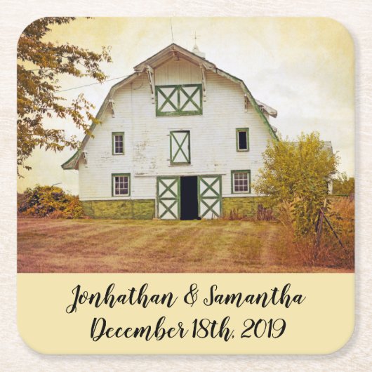 Drink Coasters Zonsondergang Schuur Land Rustiek G Kartonnen Onderzetters (Voorkant)