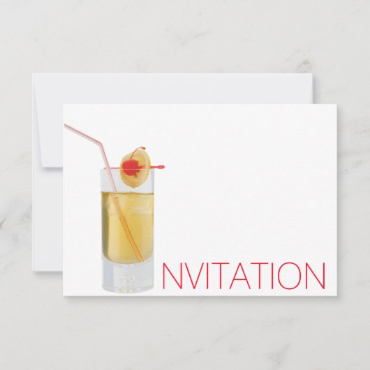 Drink Cocktail Party Invitation Vip Uitnodiging (Voorkant)