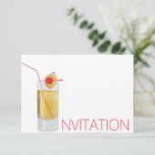 Drink Cocktail Party Invitation Vip Uitnodiging (Staand voorkant)