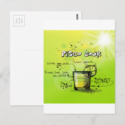 Drink Cocktailrecept Briefkaart (Voorkant / Achterkant)