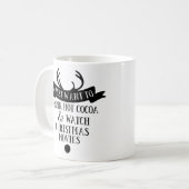 DRINK COCOA WATCH CHRISTMAS FILMS Typografie Koffiemok (Voorkant links)