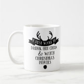 DRINK COCOA WATCH CHRISTMAS FILMS Typografie Koffiemok (Links)