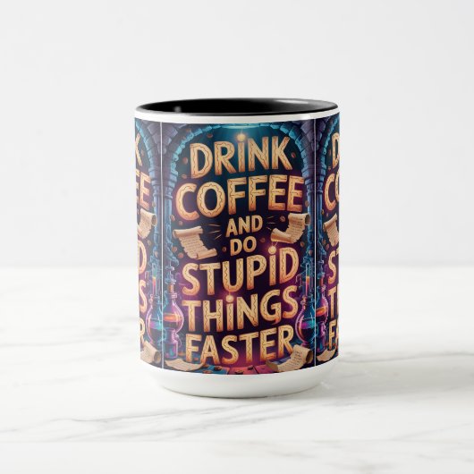 Drink Coffee and Do Stupid Things Faster Funny Mug Mok (Midden)