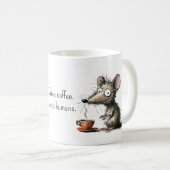 Drink Coffee. Avoid Humans. Scruffy Mouse Funny Koffiemok (Voorkant rechts)