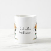 Drink Coffee. Avoid Humans. Whimsical Fox Funny Koffiemok (Center)