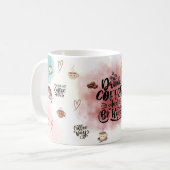 “Drink Coffee & Be Kind – Cute Aesthetic Pastel  Koffiemok (Voorkant links)