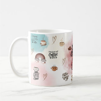 “Drink Coffee & Be Kind – Cute Aesthetic Pastel  Koffiemok