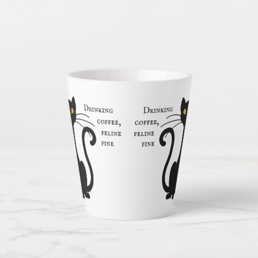 Drink Coffee Feline Fine - 12 oz. Latte Mok (Voorkant)