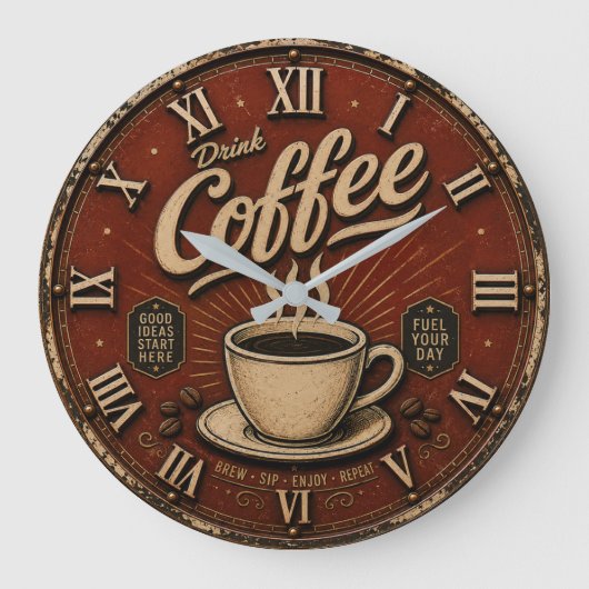 Drink Coffee Grote Klok (Voorkant)