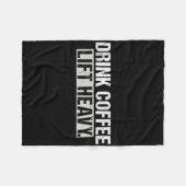Drink Coffee Lift Heavy Funny Weightlifting Fitnes Fleece Deken (Voorkant (Horizontaal))