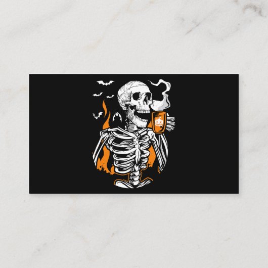 Drink Coffee Lover Funny Boo Halloween Co Visitekaartje (Achterkant)
