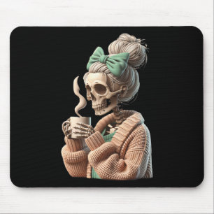 Drink Coffee Skull Skeleton Voor Vrouwen Gift Coff Muismat