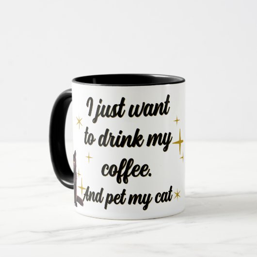 Drink Coofe en huiskat Mok (Voorkant links)