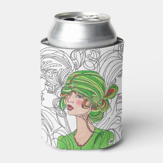 Drink Cooler Green Flapper Meisje (Blikje Voorkant)