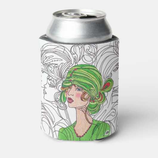 Drink Cooler Green Flapper Meisje (Blikje Achterkant)