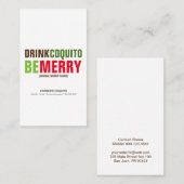 Drink Coquito be Merry Visitekaartje (Voorkant / Achterkant)